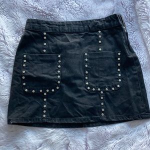 Zara black denim skirt